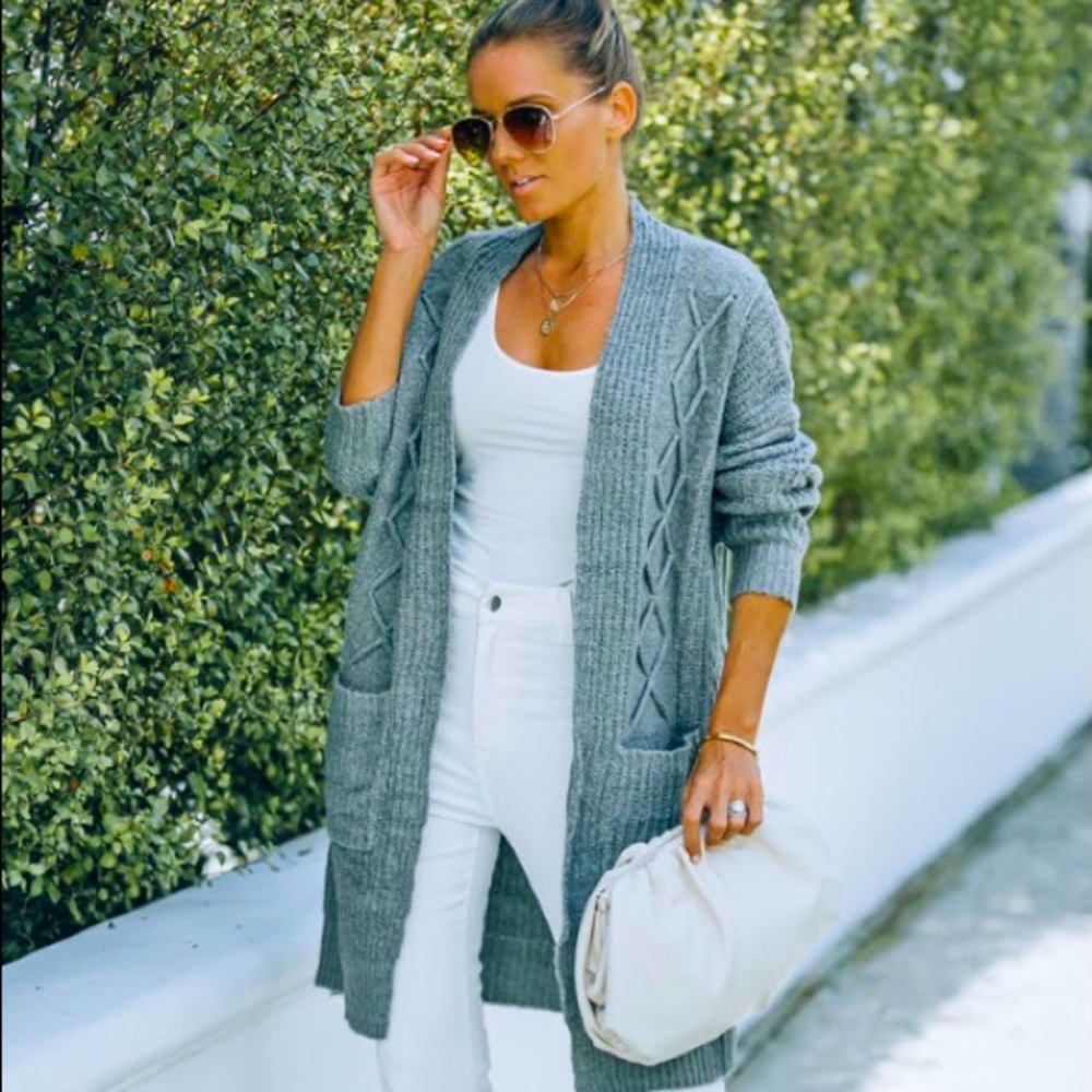 Cozy Gray Cardigan Sweater
